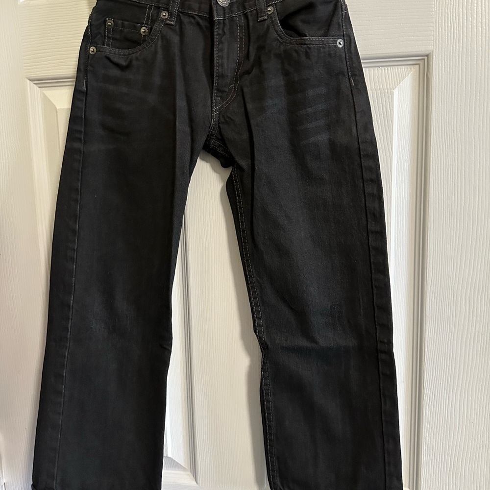 Levi's Boy’s Black 505 Regular Straight Jeans Size 8 W24 X  L22